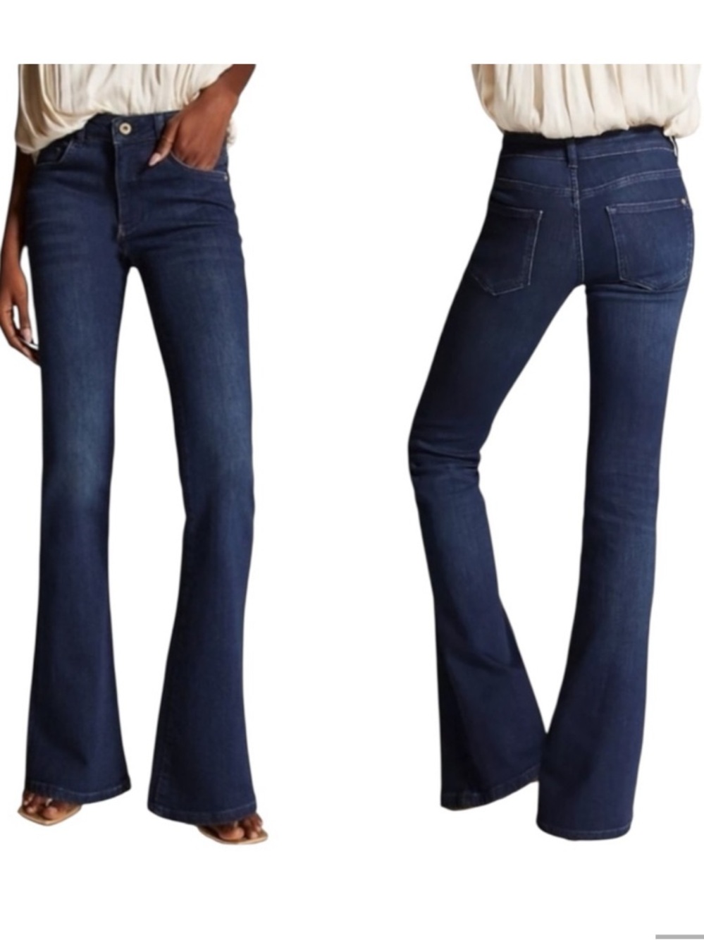 Anthropologie Pilcro The Demilune Boot Cut Mid Rise Dark Wash Jeans Size 24
